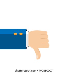 Thumb down symbol, icon. Isolated on a background. Dislike symbol. Vector illustration