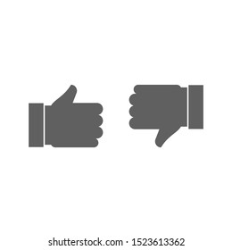 thumb up and thumb down symbols isolated on white background. customer satisfaction survey concept. vector illustration