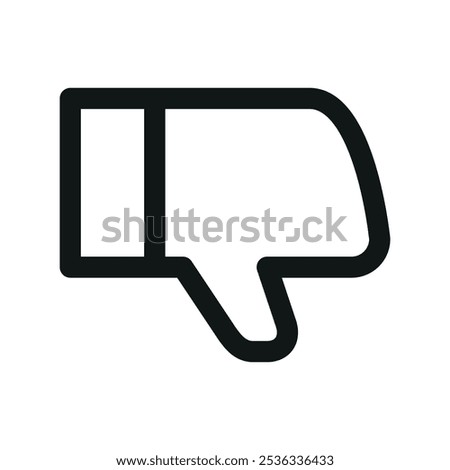 Thumb down UI icon, dislike simple line user interface vector symbol
