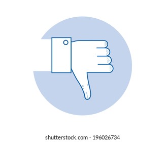 Thumb down "unlike" hand symbol.