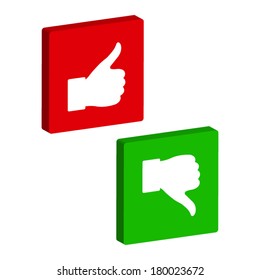 thumb up and down - vector button