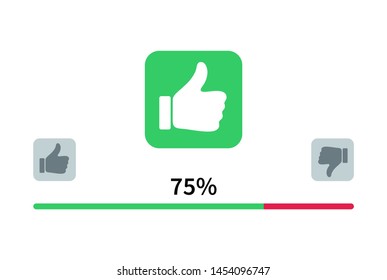 Thumb up and down vector button icon. Thumb up and down, modern flat button icon for web site or mobile app. Like and Dislike concept element icon for web design and apps interface.