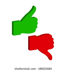 thumb up and down - vector icon