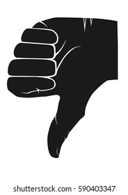 Thumb down vector icon. Dislike (unlike) gesture
