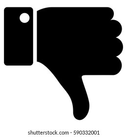Thumb Down vector icon. Flat black symbol. Pictogram is isolated on a white background. Designed for web and software interfaces.