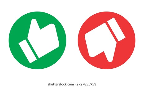 Vektorsymbolgrafik mit Daumen hoch und runter. 