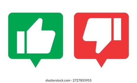 Vektorsymbolgrafik mit Daumen hoch und runter. 
