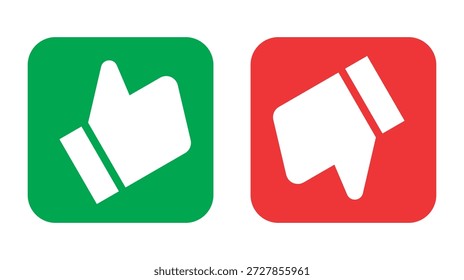 Vektorsymbolgrafik mit Daumen hoch und runter. 