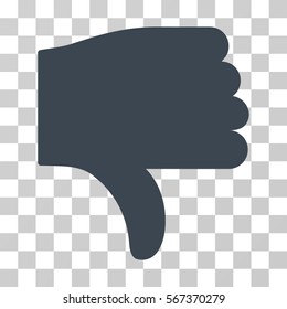 Thumb Down vector icon. Illustration style is flat iconic smooth blue symbol on a transparent background.