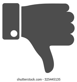 Thumb Down vector icon. Style is flat symbol, gray color, rounded angles, white background.