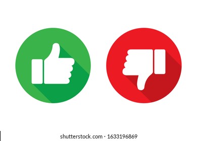 Thumb up Thumb down vector isolated icons. Social media app. Design element set. Feedback sign. Positive or negative sign or symbol. EPS 10