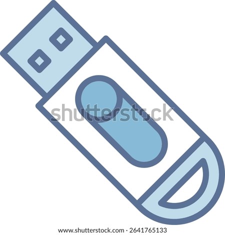 Thumb Drive Filled Blue Tone Icon