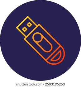 Thumb Drive Line Gradient Icon Design