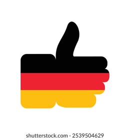 Thumb up element in colors of German flag