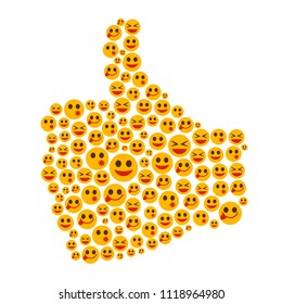 Thumb up from a lot of emoji, like