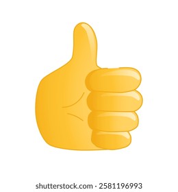 Thumb up emoji. Like, Okay Gesture or thumb up of yellow emoji hand. Approval emoji for social media message illustration