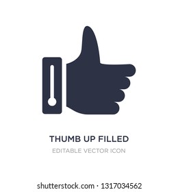 thumb up filled gesture icon on white background. Simple element illustration from Signs concept. thumb up filled gesture icon symbol design.