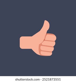 thumb up finger hand gesture in flat vector design.