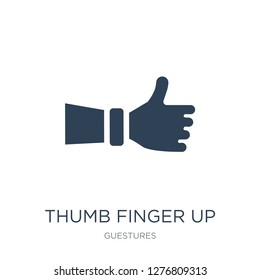 thumb finger up icon vector on white background, thumb finger up trendy filled icons from Guestures collection, thumb finger up vector illustration