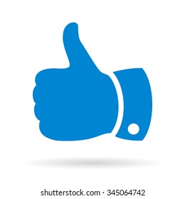 Thumb up finger sign vector illustration isolated on white background