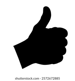 Thumb up finger silhouette vector icon sign symbol illustration design.
