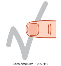 thumb finger touch screen gesture