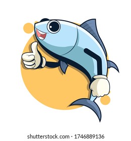ilustración de mascota vectorial de peces, ilustración de icono vectorial