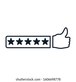 Thumb and five star icon ,rating icon