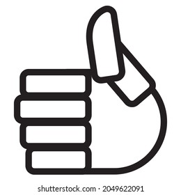 thumb up flat icon in black and white