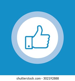 Thumb up flat icon in circle