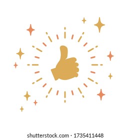 Thumb up flat vector icon