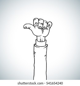 Thumb Up freehand drawing vector illustration