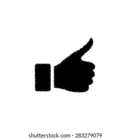 thumb up gesture  - black vector icon