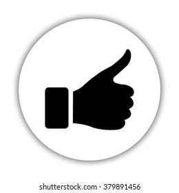 thumb up gesture -  black vector icon