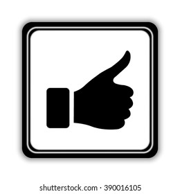 thumb up gesture  - black vector icon