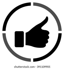 thumb up gesture  - black vector icon