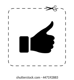 thumb up gesture  - black vector icon
