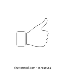 thumb up gesture  - black vector icon