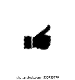 thumb up gesture  - black vector icon
