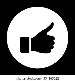 thumb up gesture  - black vector icon