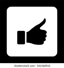 thumb up gesture  - black vector icon