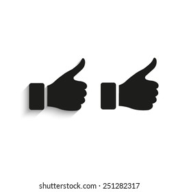 thumb up gesture  - black vector icons