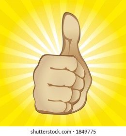 Thumb Up Gesture (editable vector). In the gallery also available XXL jpeg image made from this vector