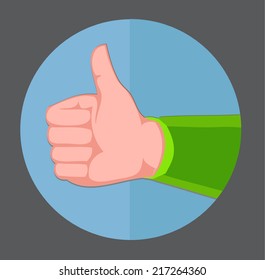 thumb up gesture - flat design vector 