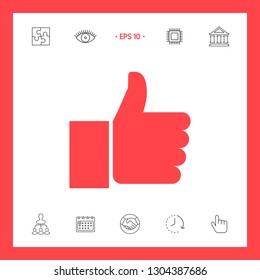 Thumb up gesture. Graphic elements for your design