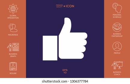 Thumb up gesture. Graphic elements for your design