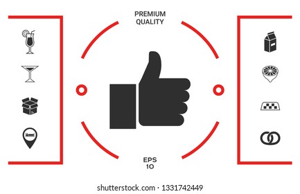 Thumb up gesture. Graphic elements for your design