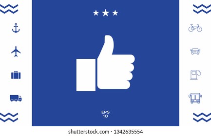 Thumb up gesture. Graphic elements for your design