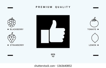 Thumb up gesture. Graphic elements for your design