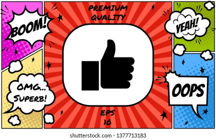 Thumb up gesture. Graphic elements for your design